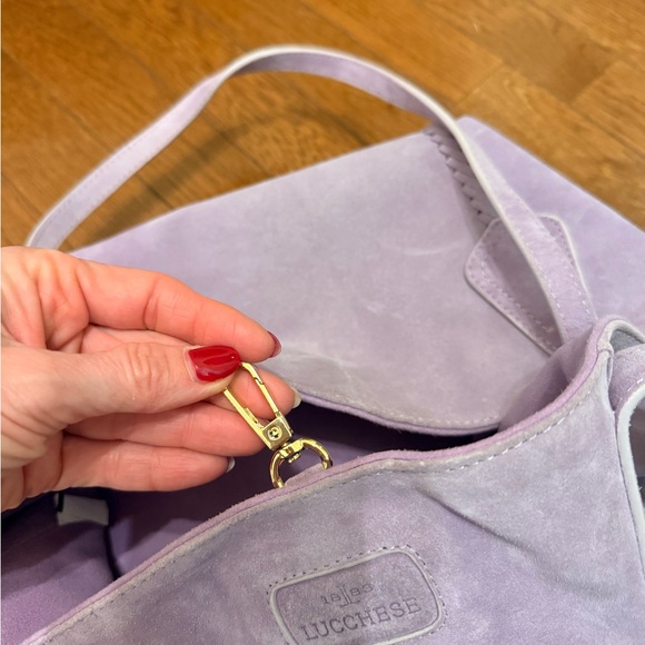 Lucchese Soft Purple Suede Tote - Picture 6 of 7